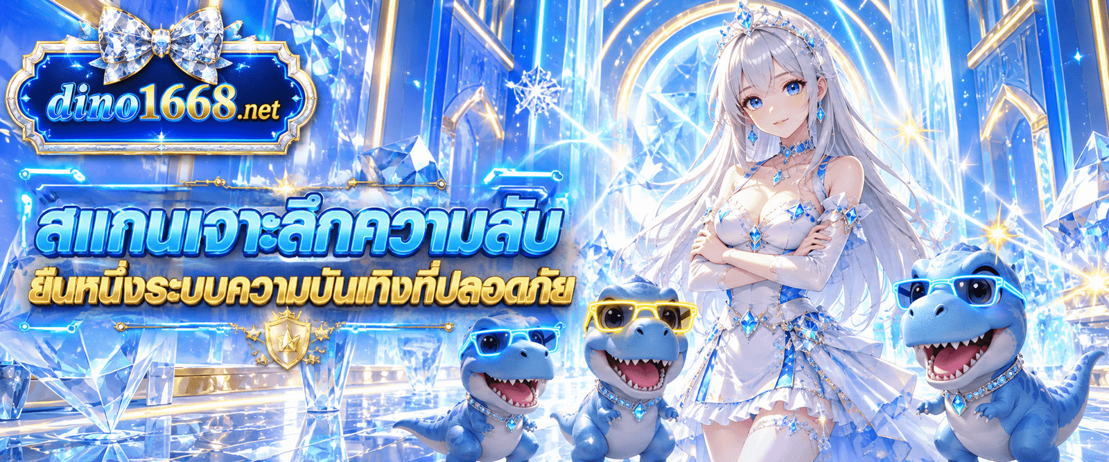 แบนเนอร์แนะนำวิธีสแกนเจาะลึกความลับ คัดสรรระบบความบันเทิงที่ปลอดภัยระดับสากล กับ DINO1668