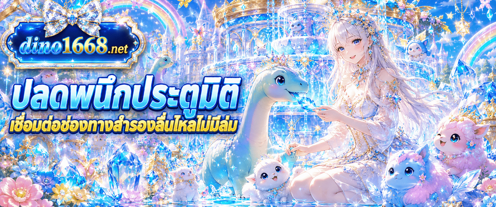 แบนเนอร์ระบบปลดผนึกประตูมิติ แนะนำช่องทางสำรองลื่นไหลเสถียรไม่มีล่ม กับ DINO1668